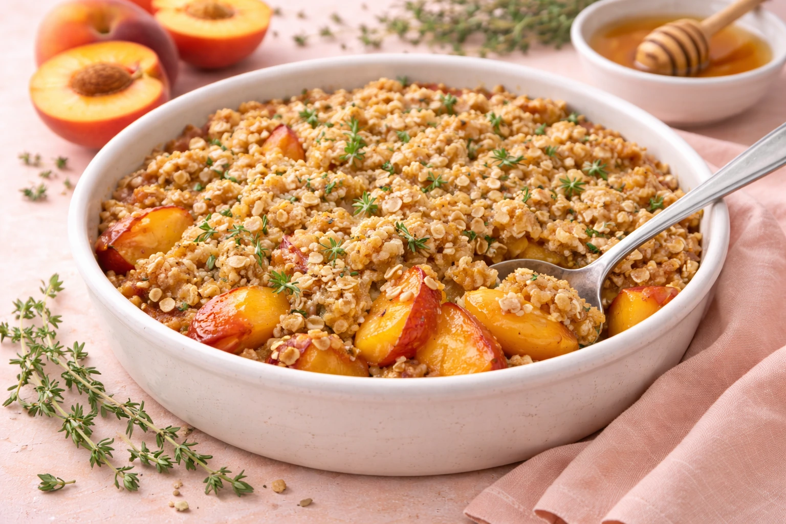 Peach and Thyme Crumble